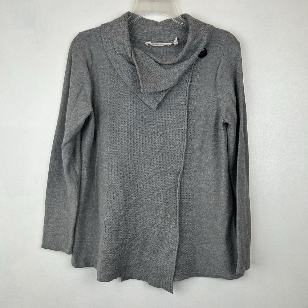 Soft Surroundings Cardigan Women M Petite 1 Button Cottage Capsule Minimalist